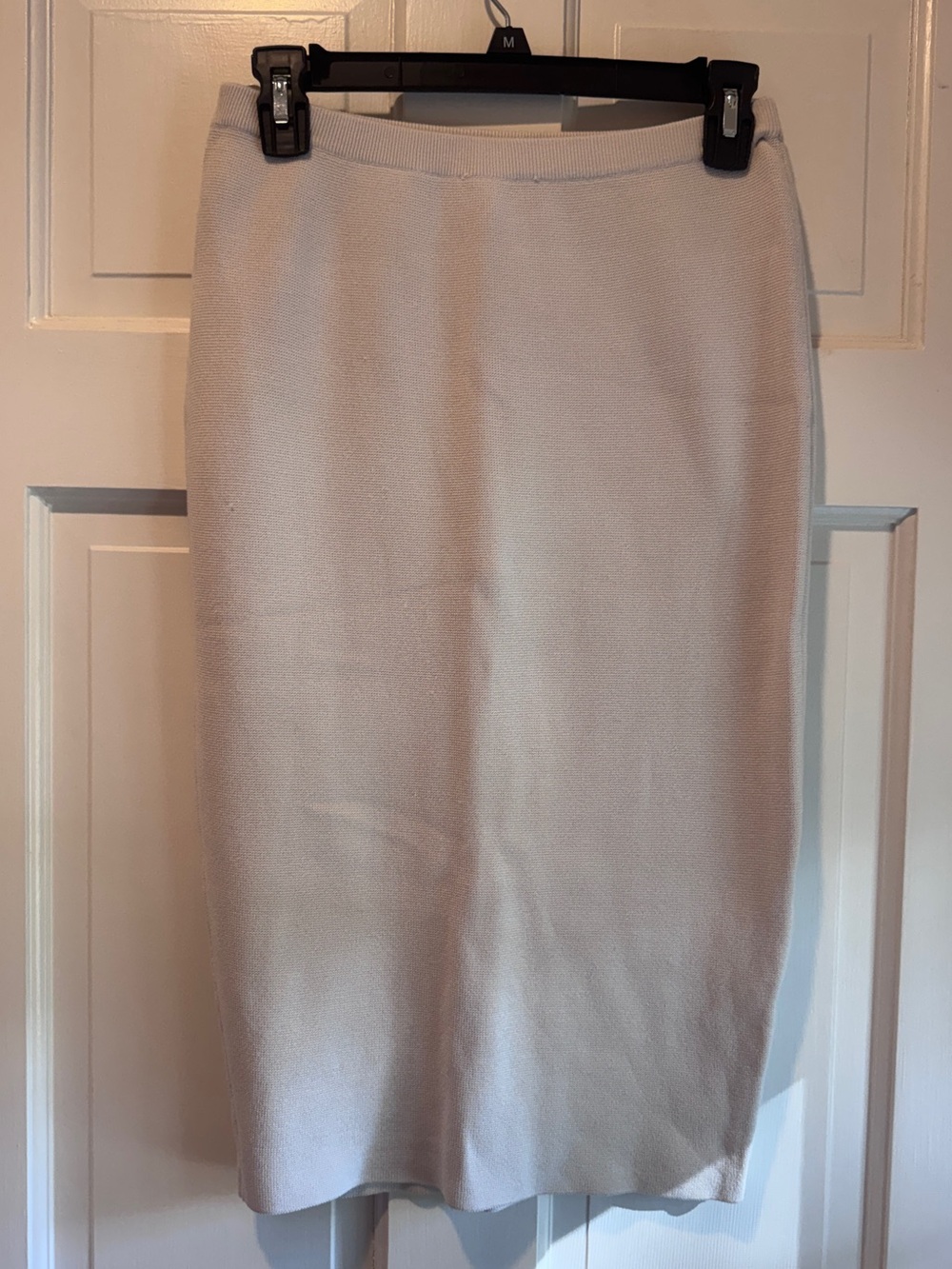 Eileen Fisher Petite Silk Organic Cotton Knit Pencil Midi Skirt Cream PP/PTP